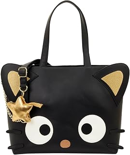 Loungefly Sanrio: Chococat - Gold Stars - Embroidered Facial Tote Crossbody with Coin Bag - Great for Kids & Adults - Collectible Bags