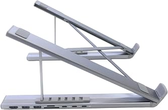 Foldable Aluminum 7 Port Laptop Docking Station with USB3.0 4K30hz Type C Port Stand and Cooling Design