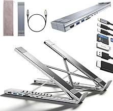 8-in-1 USB-C Laptop Docking Station Stand, Laptop Stand with Docking Station with 4K HDMI, 100W PD & 5 USB Ports, Foldable Multiport Adapter for USB-C Laptops, Sophisticated Power, Simplified (1Pc)