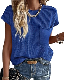 Summer Fall Short Sleeve Sweater for Women 2026 Casual Sweater Vest Cotton Knit Pullover Tank Tops Fashion Clothing