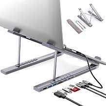 USB-C Docking Station Laptop Stand, 8-in-1 USB C Hub Folding Expansion Tablet Stand with 4K HDMI, USB 3.0, PD 100W, SD/TF Card, Universal Dock Station for MacBook/MacBook Pro/MacBook Air