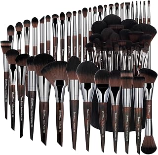 Bueart Design 38Pcs Professional Makeup Brushes Set With Extra Large Holder,Premium Soft Synthetic Brush For Foundation Blush Powder Contour Concealer Blending Bronzer Eyeshadow