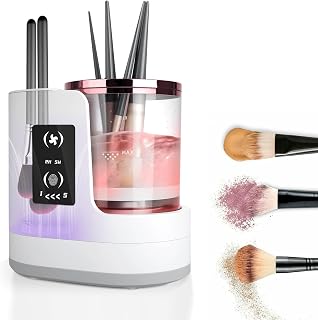 3 IN 1 Electric Makeup Brush Cleaner,Automatic make up brush cleaner machine with Makeup Brush Dryer,Portable USB Deep Cleaning for All Size Beauty Makeup Brush Set,Blush Brush